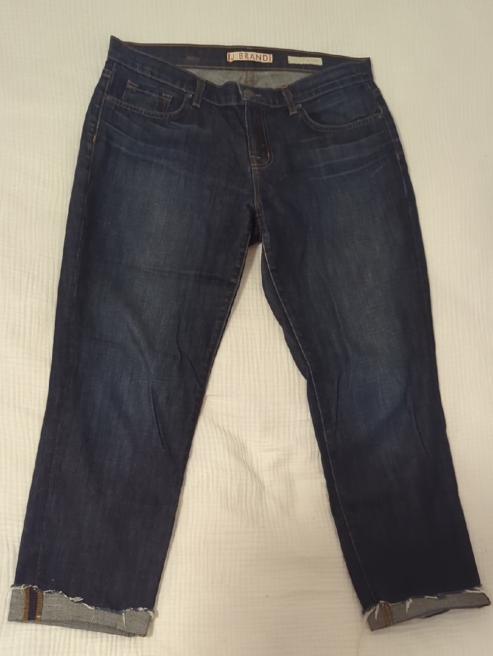 J Brand Dark Indigo Cropped Straight Jeans